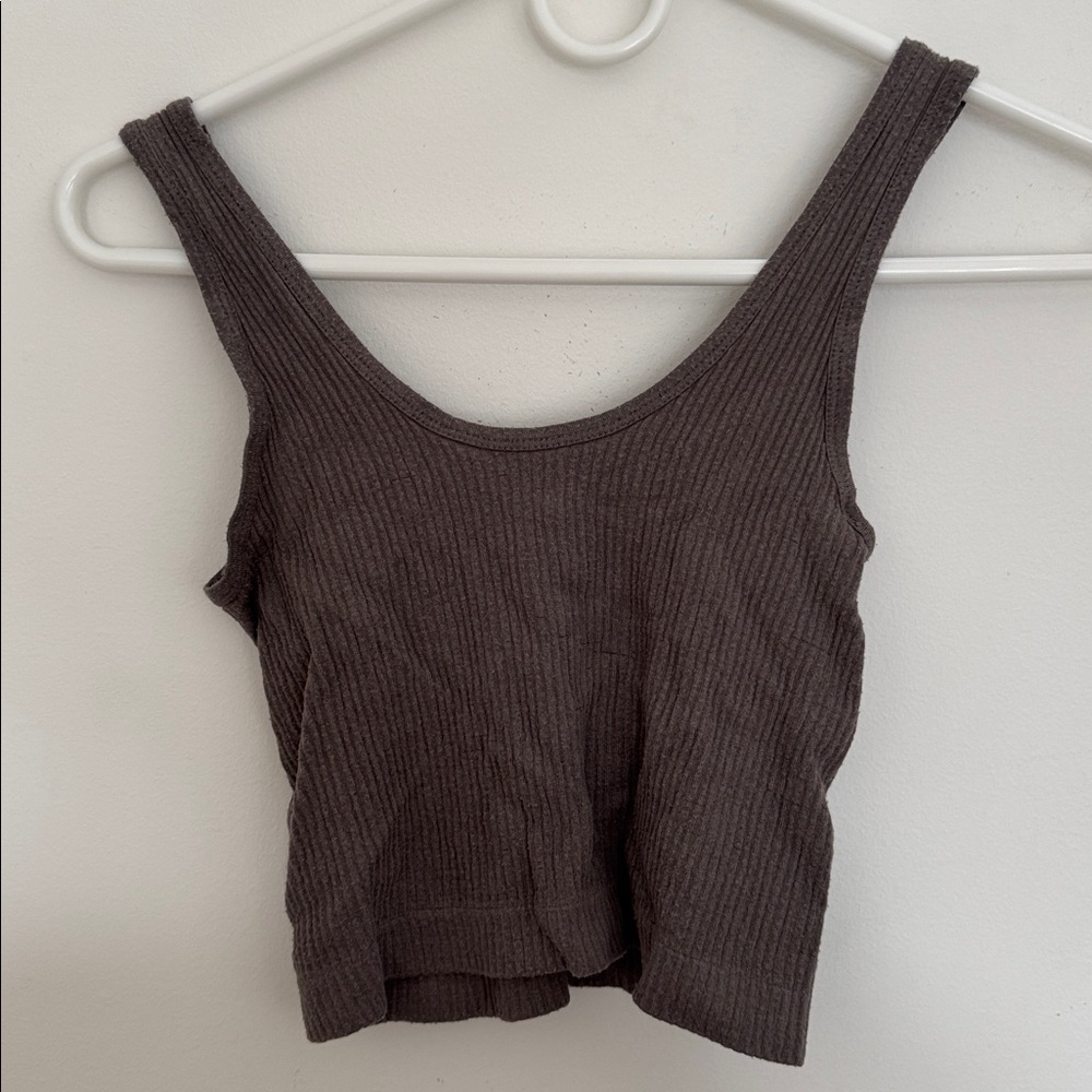 Gray Ribbed Tank Top - Picture 2 of 2